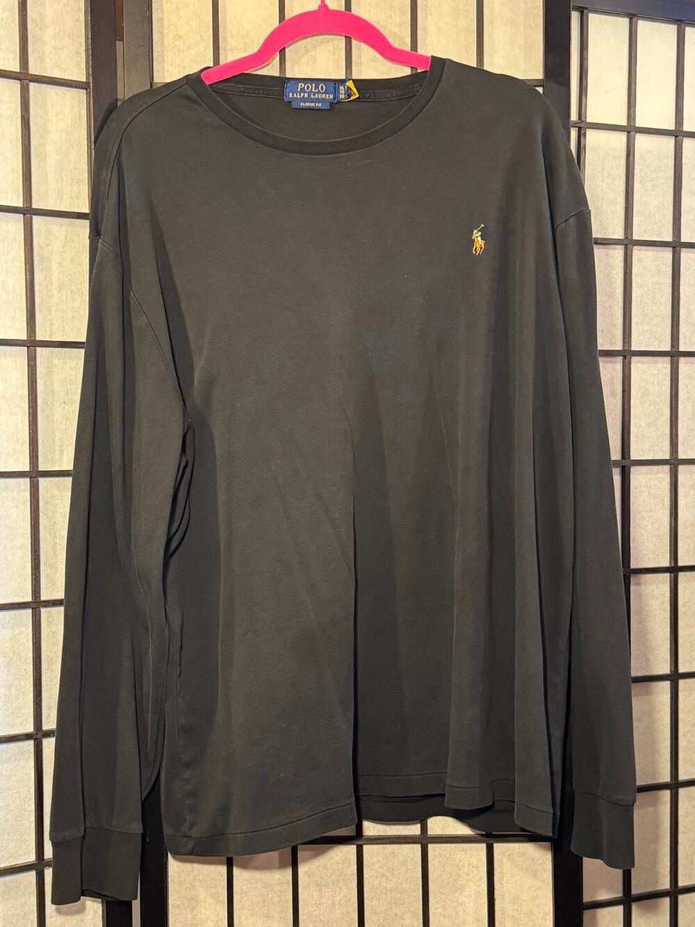 Polo Ralph Lauren Men's Long Sleeve T-Shirt Black Classic Fit XL Extra Large